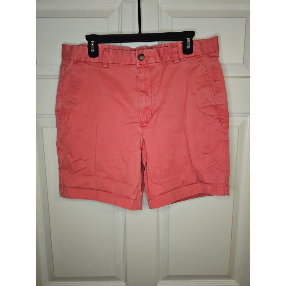 Vineyard Vines Mens Flat Front Beach Chino Island Shorts Pink Size 34 Light Red